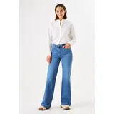 GARCIA Celia 249 Jeans in Mittelblau mit Wide Leg-W28 / L32