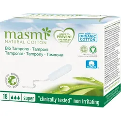 masmi Bio Tampons Super 100% Bio-Baumwolle 18 St Tampon