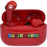 OTL Super Mario Kopfhörer, kabellos, Bluetooth V5.3, mit Ladebox, Rot