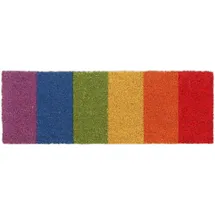 Relaxdays Fußmatte Regenbogen, Schuhabtreter 75 x 25 cm, wetterfest & rutschfest, Türvorleger innen & außen, bunt