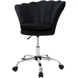 ML-Design Bürostuhl aus Samt, Metallgestell, Polsterstuhl mit Rückenlehne, höhenverstellbar, 360° Drehstuhl mit 5 Rollen Gepolsterter Muschel-Sessel, Ergonomischer Schreibtischstuhl für Büro