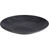 APS DARK WAVE, 14,5 cm, Höhe 1,5 cm, Melamin, schwarz/Wellendekor