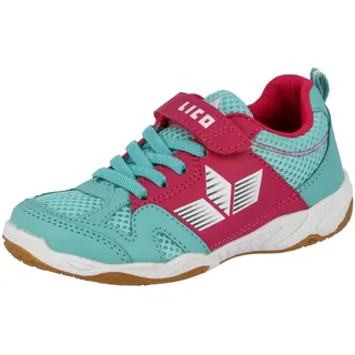 LICO Unisex Kinder Sport Vs Hallenturnschuhe, Türkis Pink Weiß, 30 EU