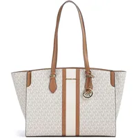 Michael Kors Becca Large Shopper Kunstleder Beige/Weiß
