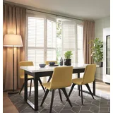 Design Esstisch WM-777 Weiß Hochglanz Pearlschwarz ausziehbar 160-240 - Weiß