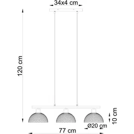 GLOBO Hängeleuchte 1-flg. 120 cm rund/silber