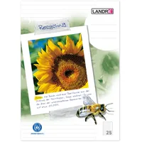 Landré LANDRÉ® Schulheft Recycling Lineatur 25 liniert DIN A4 Außenrand, 16 Blatt, 1 St.