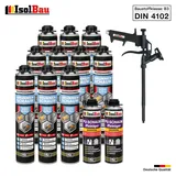 Brunnenschaum 10 x 750ml Bauschaum 2 x Reiniger Schaum Pistole Montageschaum