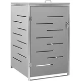 Hommdiy Mülltonnenbox für 1 Tonne 69x77,5x115 cm Edelstahl,Mülltonnenverkleidung Gartenbox Müllcontainer (Grau)
