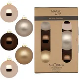 Inge‘s Christmas Decor Christbaumkugeln Weihnachtskugeln Glas Ø 6 Stk braun beige creme