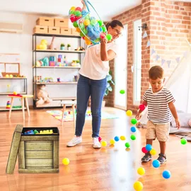 Relaxdays Sitzhocker mit Stauraum, faltbar, gepolstert, Hocker mit Holzplanken Design, HBT: 38 x 37,5 x 37,5 cm, braun