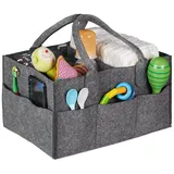 Relaxdays Wickeltasche grau