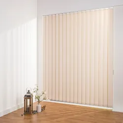 Lamellenvorhang LIEDECO "Lamellenvorhang Vertikalanlage perlex - 127 mm Lamelle" Gr. 10, beige (beige, weiß), B:150cm H:250cm, Jalousien, Kürzbare Vertikalanlage Perlex