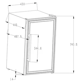 cozze Elements Getränkekühlschrank (63 l, 740 mm hoch, Schwarz)