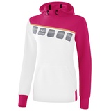 Erima Damen 5-C Kapuzensweat, weiß/love rose/peach, 46