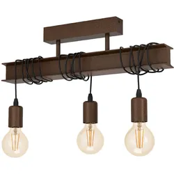 EGLO Deckenlampe Townshend 4 Vintage Industrial Deckenleuchte Wohnzimmer Braun Antik