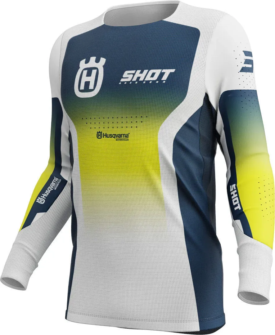 Shot Aerolite Husqvarna Limited Edition 2025 Motocross Jersey, weiss-blau-gelb, Größe XS für Männer