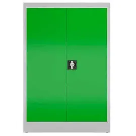 Classix Stahlschrank X-530295 lichtgrau, gelbgrün 80,0 x 38,0 x 120,0 cm, aufgebaut