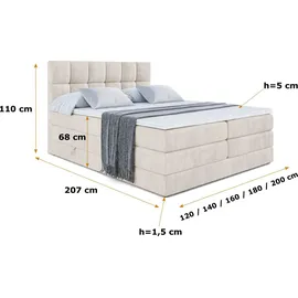 altdecor RICAR KING 180 x 200 cm H3 Beige