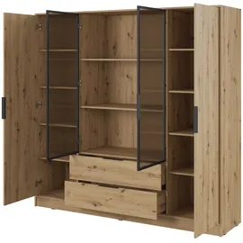 masseno Drehtürenschrank CATERINA 206 x 200 x 51 cm Braun