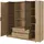 masseno Drehtürenschrank CATERINA 206 x 200 x 51 cm Braun