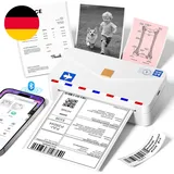 Phomemo Thermodrucker, Mini Drucker M04AS 300DPI Fotodrucker Drucker Für Smartph