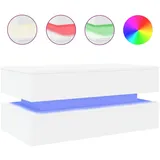 vidaXL Couchtisch mit LED-Leuchten Weiß 90x50x40 cm