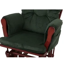 Mendler Relaxsessel HWC-C76 Cord 52 x 100 x 80 cm Grün mit Hocker