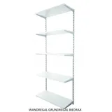 Biedrax Wandregal - Grundregal 20 x 40 x 200 cm, Farbe silber - 5 Fachboden grau
