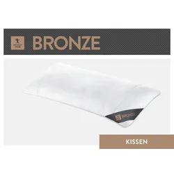 Baumwollkissen SPESSARTTRAUM "Bronze", weiß, B:80cm L:80cm, Kopfkissen Bezug: 100% Baumwolle. Kopfkissen Füllung: 100% Polyester, Kopfkissen, hergestellt in Deutschland, allergikerfreundlich