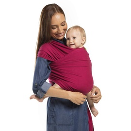 Boba Baby Tragetuch Neugeborene - Elastisches Babytragetuch und Stilltuch für Unterwegs - Einfach zu binden - Babytrage Neugeborene ab Geburt bis 16kg (Sangria)