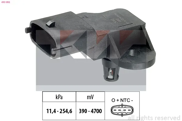 KW Sensor, Saugrohrdruck 493092 für Opel ABARTH GM LANCIA CADILLAC Iveco Fiat BMW Porsche