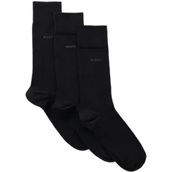 Socken BOSS "3P RS Uni", Herren, Gr. 43-46, schwarz, Baumwollmischung, elastisch, Socken