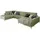 KAWOLA Sofa CARA Wohnlandschaft U-Form Cord olivgrün Longchair rechts