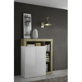 INOSIGN Mehrzweckschrank "Hamburg, Breite 108 cm", braun (weiß, eiche cadiz nb), B:108cm H:126cm T:42cm, Schränke, Mehrzweckschrank, Höhe 126 cm