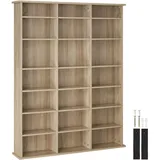 Tectake Stevie CD DVD Regal 105,5 x 19 x 136,5 cm Braun