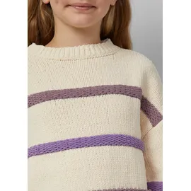 s.Oliver Gestreifter Strickpullover aus Chenille im Loose Fit - beige|mehrfarbig - 134/140