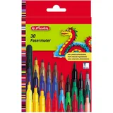 Herlitz Fasermaler 30er Karton-Etui