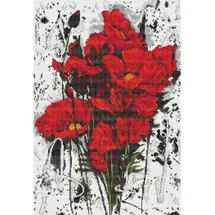 Luca-S Kreativset Luca-S Kreuzstich Set "Mohnblumen VII", Zählmuster, 25,5x37cm, (embroidery kit by Marussia)