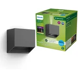 Philips Wandleuchte LED spritzwassergeschützt 2700K 800lm IP44 Anthrazit