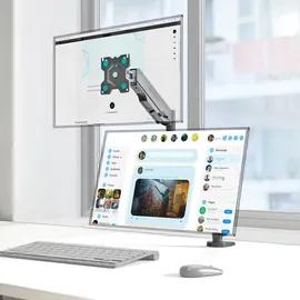 ONKRON Tischhalterung für 2 Monitore 13-32 bis 8 kg VESA 75x75/100x100, Schwarz G140