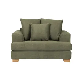 Soho Sessel Franka Webstoff 136 x 87 x 103 cm Grün mit Kissen