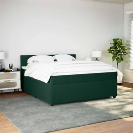 vidaXL Boxspringbett 180 x 200 cm Dunkelgrün