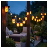 NOWA LED Solarleuchte, LED-Leuchtmittel fest verbaut, Warmweiß, Solar Lichterkette Garten Balkon Veranda Beleuchtung 24x LED Laterne schwarz