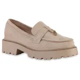 VAN HILL Damen Plateauschuhe in Khaki