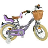 Volare Volare Blossom Kinderfiets - Meisjes - 14 inch - Paars - Twee Handremmen - Bunt