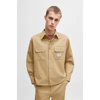 Hugo Ekynone 10260730 Blue Langarmhemd - Medium Beige -