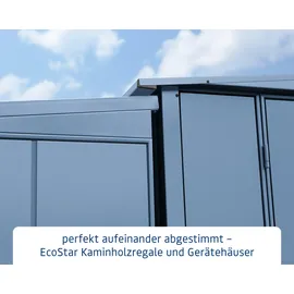 Hörmann Kaminholzregal Elegant-V Typ 1 112,7 x 102,5 x 198 cm taubenblau