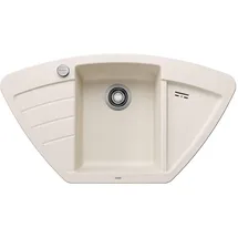 Blanco ZIA 9 E links Einbauspüle silgranit weiß 930 x 510 mm Handbetätigung