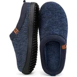MERRIMAC Herren Slip-on Hausschuhe Bequem Memory-Schaum Rutschfest Innen Pantoffeln Dunkelblau, 47 EU - 47 EU